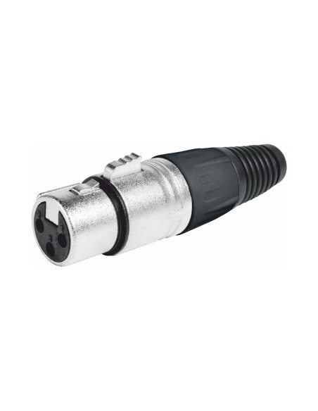 CONECTOR XLR CANON HEMBRA 3 PIN METAL NEGRO