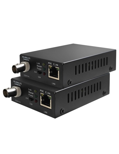 EXTENSOR DE IP POR CABLE COAXIAL | POE - PASIVO - EMISOR Y RECEPTOR - PERMITE TRANSMITIR 1 CANAL IP - DISTANCIA MÁXIMA 500 - ANC