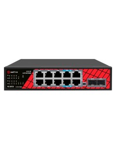 SAFIRE SWITCH HI-POE - 8 PUERTOS POE + 2 SFP + 2 RJ45 - VELOCIDAD DE PUERTOS GIGABIT 10/100/1000MBPS - 6 PUERTOS POE+ 30W + 2 PU