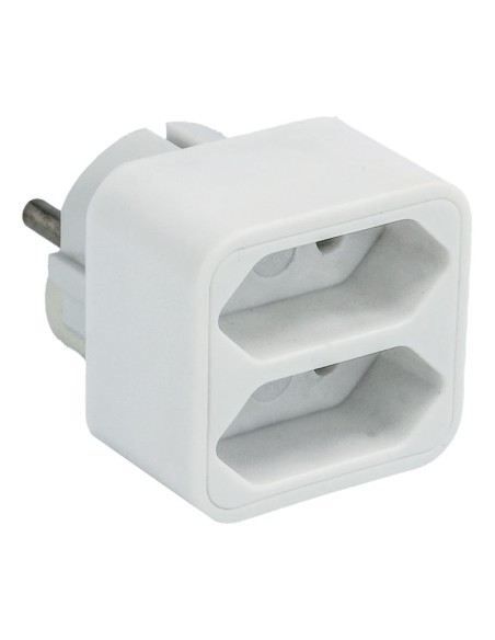 ADAPTADOR DE RED 1 MACHO SCHUKO A 2 HEMBRAS EUROPA MEL037