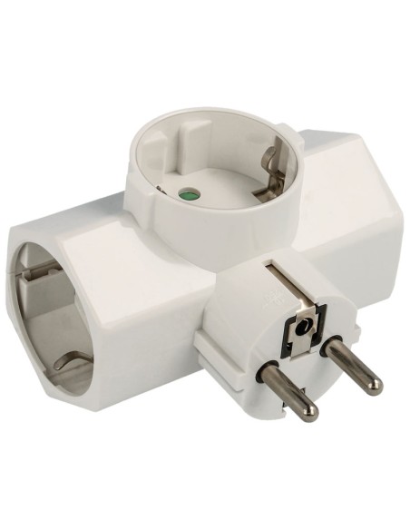 ADAPTADOR DE RED 1 MACHO A 3 HEMBRAS SCHUKO MEL049