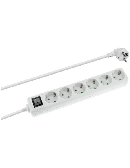 REGLETA DE ALIMENTACION SCHUKO CON INTERRUPTOR 1E:6S MEL104