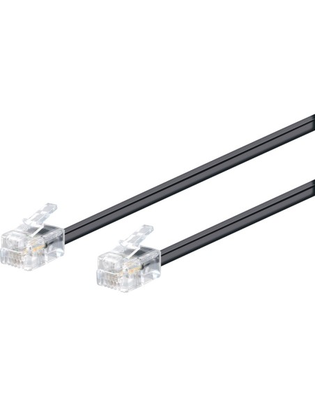 CONEXION MODULAR RJ11 6V/4C MACHO - MACHO, 3.0M NEGRO WIR016