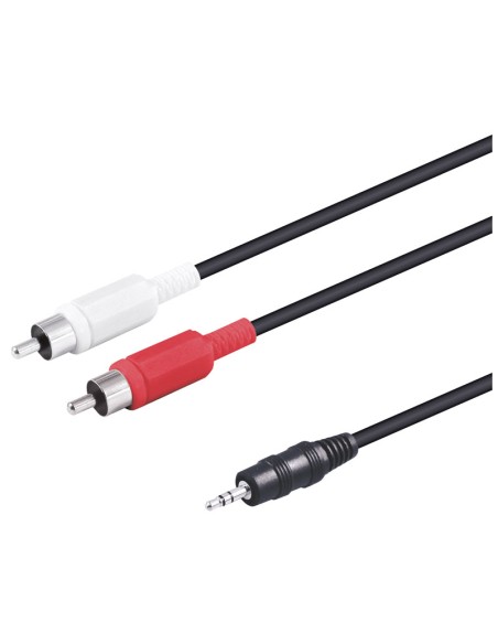 CONEXION 2 RCA MACHO A JACK MACHO 3,5MM