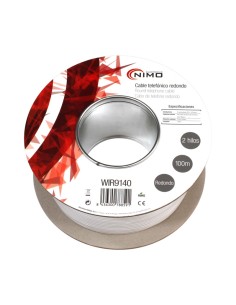 CABLE TELEFONICO REDONDO 2 HILOS BLANCO, 100M WIR9140
