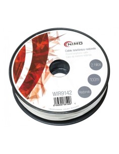 CABLE TELEFONICO REDONDO 2 HILOS GRIS, 100M WIR9142