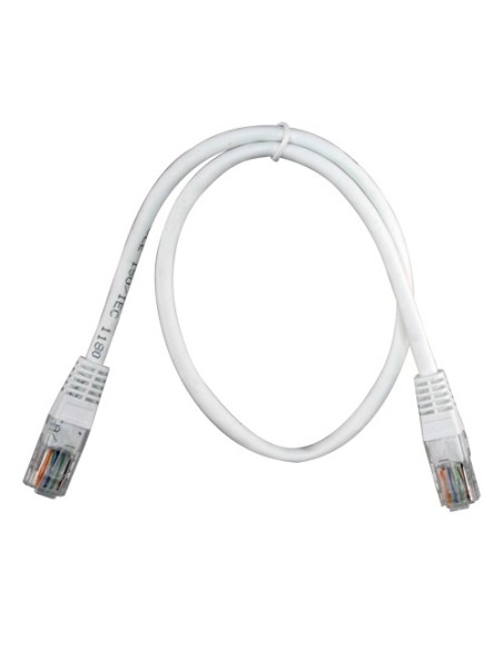 CABLE UTP - ETHERNET - CONECTORES RJ45 - CATEGORÍA 5E - 0.5 M - COLOR BLANCO