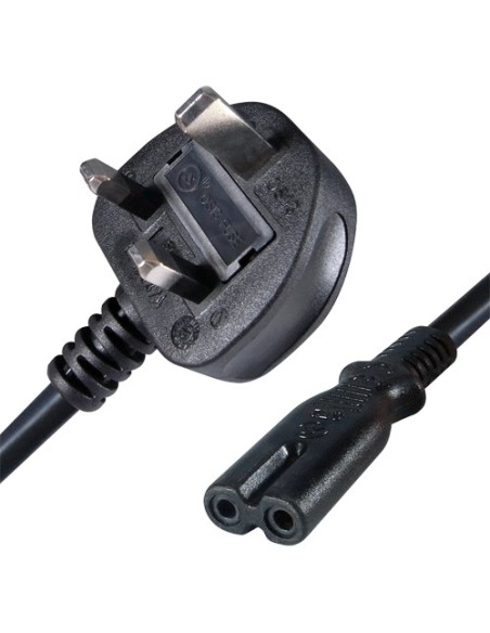 CABO A TOMADA - CONECTOR QT2 - COMPATÍVEL COM TOMADAS UK 3 PINES - FUSÍVEL DE PROTEÇÃO - 250VAC / 13A MAX - 140CM DE COMPRIMENTO