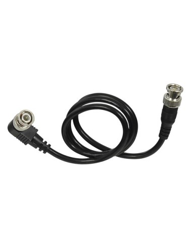COAXIAL CABLE RG59 - BNC MALE ELBOW CONNECTOR - STRAIGHT MALE BNC CONNECTOR - 60 CM LONG - VIDEO - LOW LOSS
