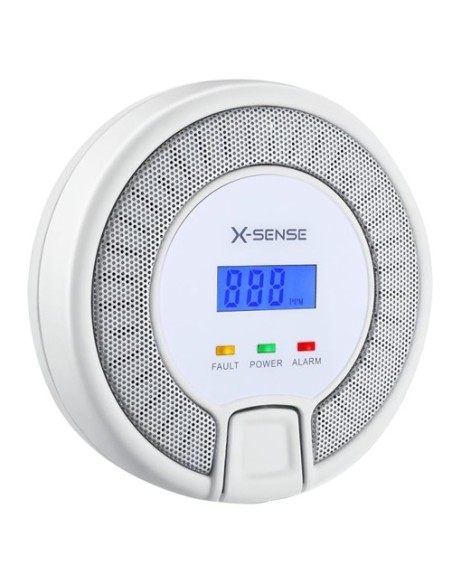 DETECTOR DE CO AUTÓNOMO X-SENSE - BATERÍA REEMPLAZABLE - INDICADOR LUMINOSO DE ALARMA - ALARMA SONORA 85 DB A 3M - BOTÓN DE TEST