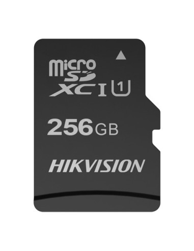 TARJETA DE MEMORIA CON ADAPTADOR HIKVISION - CAPACIDAD 256 GB - CLASE 10  | VELOCIDAD ESCRITURA 20MB/S - HASTA 300 CICLOS DE ESC