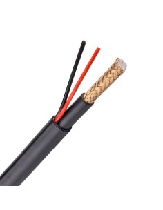 CABLE COMBINADO - RG59 + ALIMENTACIÓN - ROLLO DE 100 METROS - CUBIERTA COLOR NEGRO - CUBIERTA EXTERIOR LSZH