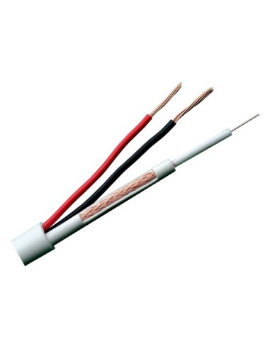 CABLE COMBINADO - MICRO RG59 + ALIMENTACIÓN - ROLLO DE 100 METROS - CUBIERTA COLOR BLANCO - DIÁMETRO EXTERIOR 6.8 MM - BAJAS PÉR