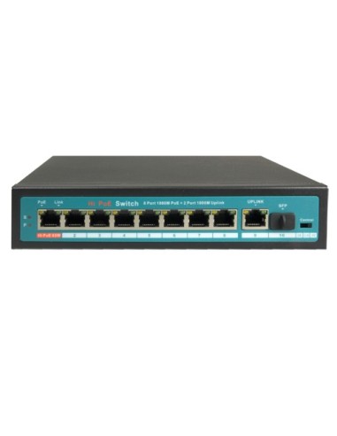 SWITCH POE - 8 PUERTOS POE + 1 UPLINK +