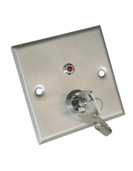 PULSADOR CON LLAVE - INDICADOR LED - TESTADO 500.000 USOS - NO/NC/COM/TAMP/LED | EMPOTRADO O SUPERFICIE - MEDIDAS 86 (AL) X 86 (
