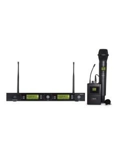 SISTEMA DE MICROFONE SEM FIO UHF DE 2 CANAIS FONESTAR LIGNUM-12SUB
