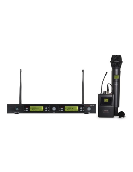 SYSTÈME DE MICROPHONE SANS FIL UHF À 2 CANAUX FONESTAR LIGNUM-12SUB