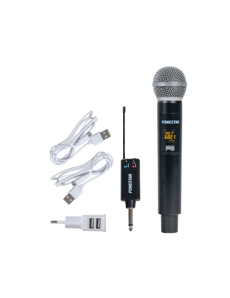 MICROFONO INALAMBRICO DE MANO UHF FONESTAR IK-166