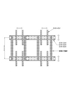 PAR DE BARRAS VERTICAIS PARA SISTEMA DE VIDEOWALL FONESTAR LIGNUM-12SUB 2