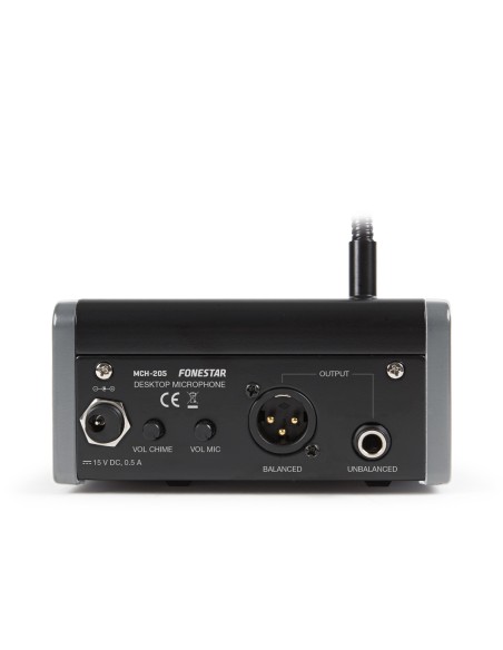 MICROFONO DE CONDENSADOR DE SOBREMESA CON TONOS MUSICALES DE AVISO Y PREAMPLIFICADOR FONESTAR MCH-205