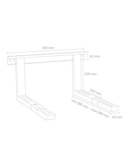 SUPPORTO A MICROONDE REGOLABILE FONESTAR LIGNUM-12SUB