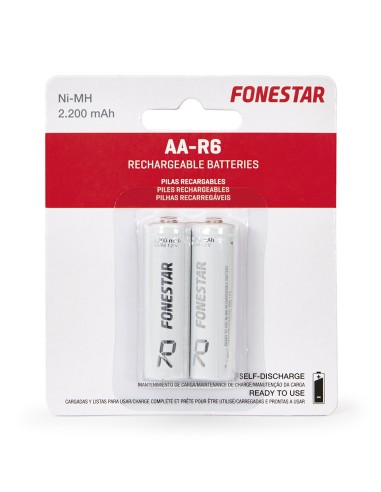 PILAS RECARGABLES NI-MH AA-R6 FONESTAR F-2200AA