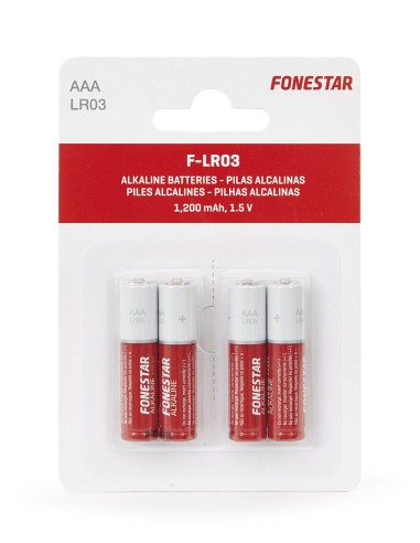 PILAS ALCALINAS AAA-LR03 DE 1'5 V FONESTAR F-LR03