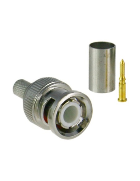 CONECTOR SAFIRE - BNC PARA CRAVAR - COMPATÍVEL COM MICROCOAXIAL - 25 MM (FO) - 10 MM (AN) - 5 G