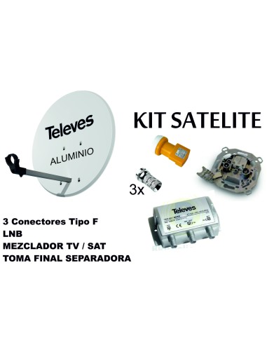 Kit Antena PARABOLICA 63cm Aluminio TELE