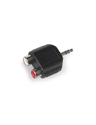 ADAPTADOR DE AUDIO 2 RCA HEMBRA A JACK 3'5 MM ESTÉREO MACHO FONESTAR AA-143