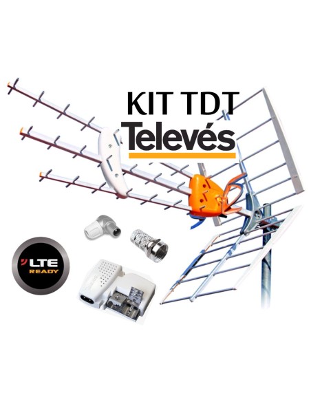 KIT ANTENA HD + FUENTE + CONECTO TELEVES