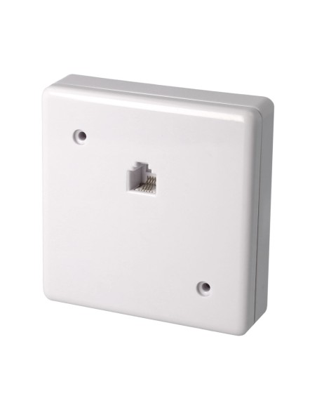 ROSETA MURAL CON SALIDA FRONTAL RJ11, BLANCO CON065