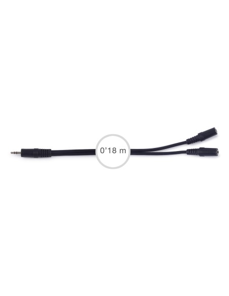 BUCHSE 3,5 MM STEREO MÄNNLICH ZU BUCHSE 3,5 MM STEREO WEIBLICHES AUDIOSIGNALKABEL FONESTAR 020-ZM-ZM