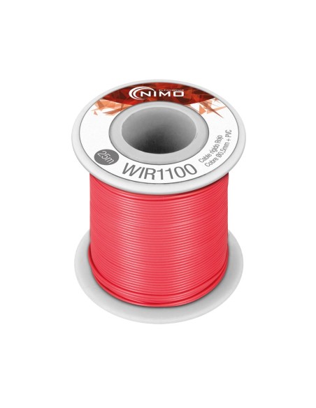 CABLE RÍGIDO 0,5MM, COBRE ESTAÑADO, ROJO