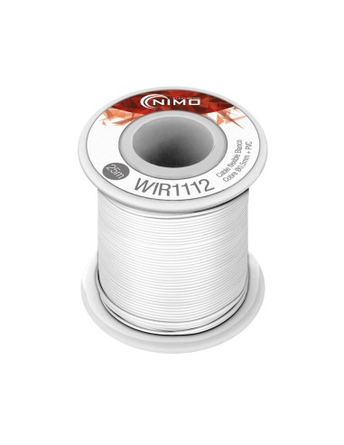 CABLE FLEXIBLE 0,5MM, COBRE ESTAÑADO, BLANCO 25M WIR1112