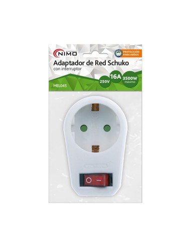 ADAPTADOR RED SCHUKO CON INTERRUPTOR MEL045