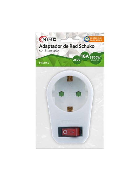 ADAPTADOR RED SCHUKO CON INTERRUPTOR MEL045