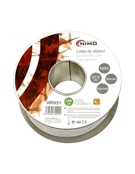 CABLE PARA ALTAVOZ 2X0.5MM, BLANCO POLAR