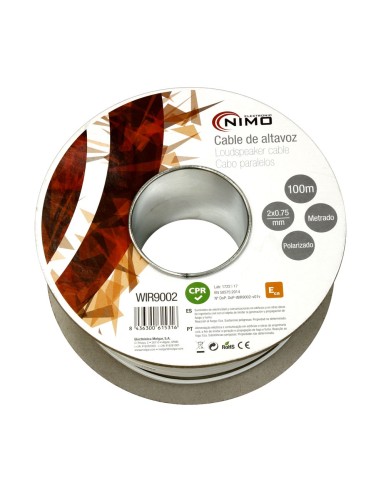 CABLE PARA ALTAVOZ 2X0.75MM, BLANCO POLARIZADO 100M WIR9002