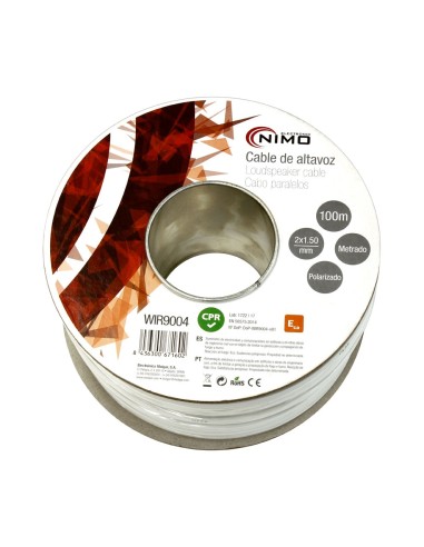 CABLE PARA ALTAVOZ 2X1.5MM, BLANCO POLARIZADO
