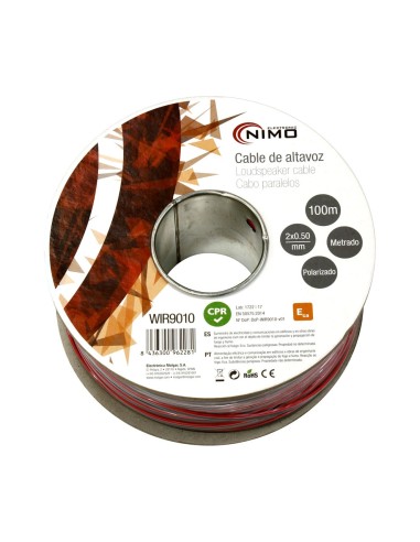 CABLE PARA ALTAVOZ 2X0.5MM, ROJO-NEGRO 100M WIR9010