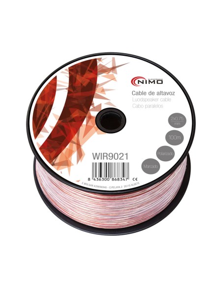 CABLE PARA ALTAVOZ 2X0.75MM, TRANSPARENT