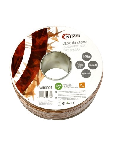 CABLE PARA ALTAVOZ 2X2.5MM, TRANSPARENTE