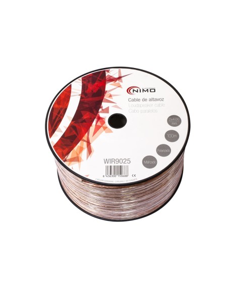 CABLE PARA ALTAVOZ 2X4.0MM, TRANSPARENTE POLARIZADO 100M WIR9025