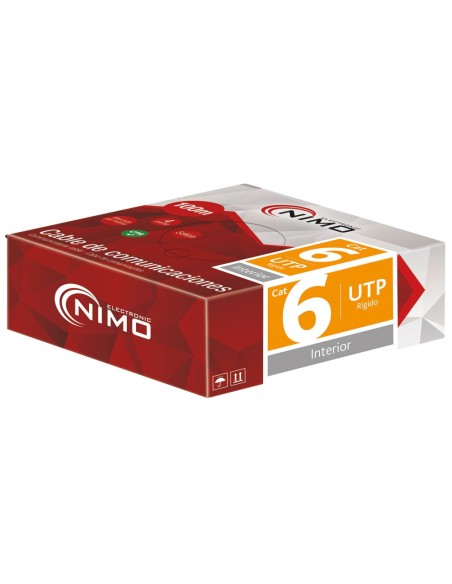 CABLE PARA DATOS UTP CAT.6 RIGIDO INTERIOR, 100M WIR9043