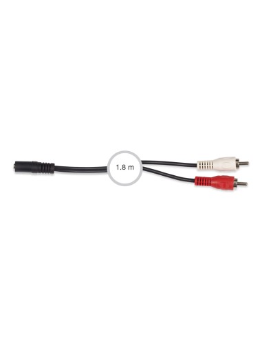 CABLE SEÑAL DE AUDIO JACK 3'5 MM ESTÉREO HEMBRA A 2 RCA MACHO FONESTAR AA-727H