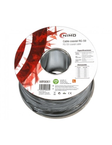 CABLE COAXIAL RG59 75 OHM NEGRO, 100M WI