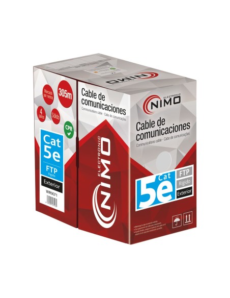 CABLE PARA DATOS FTP CAT.5E RIGIDO EXTERIOR, 305M WIR9071