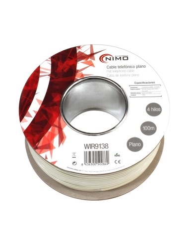 CABLE TELEFONICO PLANO 4 HILOS 100M, MARFIL WIR9138