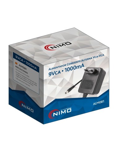 ALIMENTADOR CORRIENTE ALTERNA 220VCA - 9VCA/1000MA ALM081